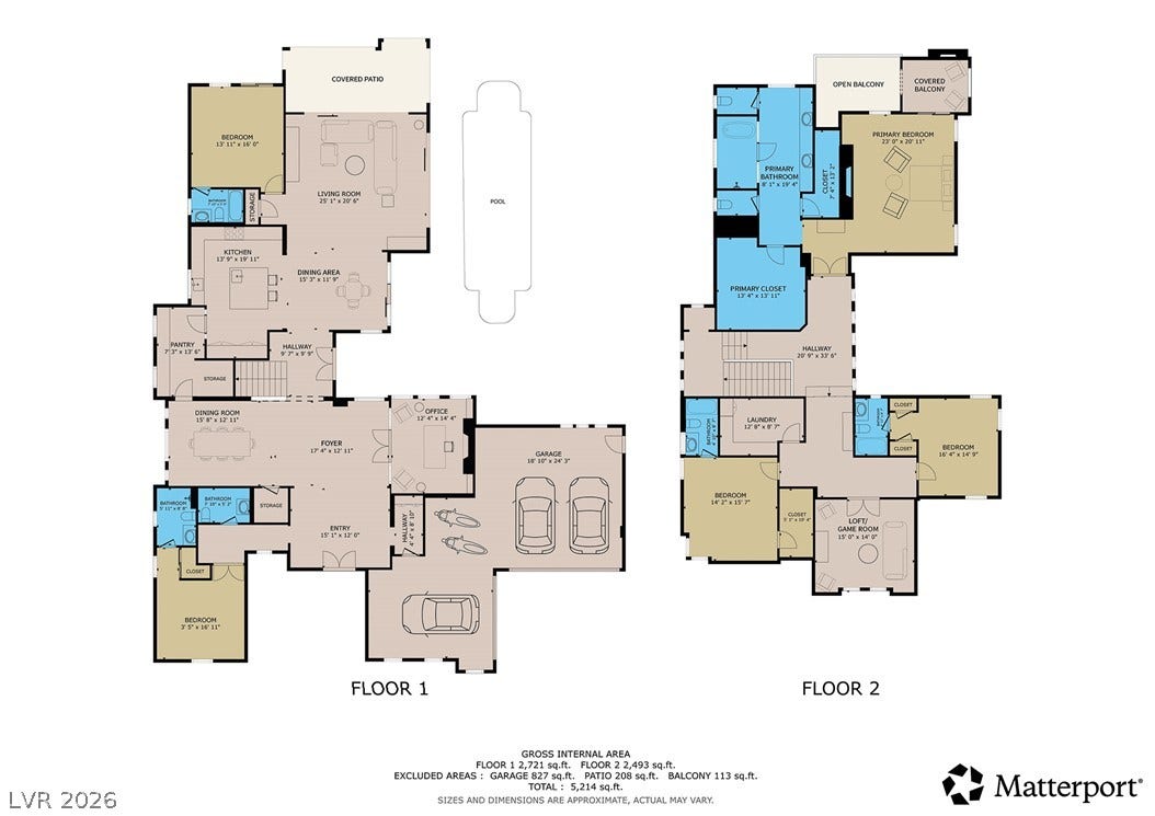 10205 Orkiney Drive, Las Vegas, NV 89144 Schematic Floor Plan - First and Second Floor