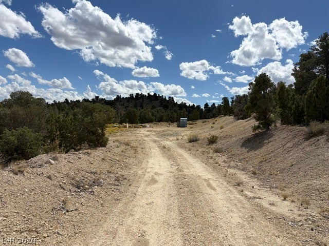 285 E Ward Mountain Drive, Ely, NV 89301 A dirt road winds through natural desert terrain toward rolling hills under a vast sky.