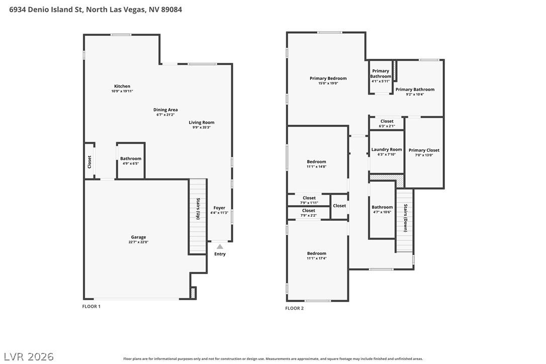 6934 Denio Island Street, North Las Vegas, NV 89084 An organized two-story layout optimizes the living space and private quarters.