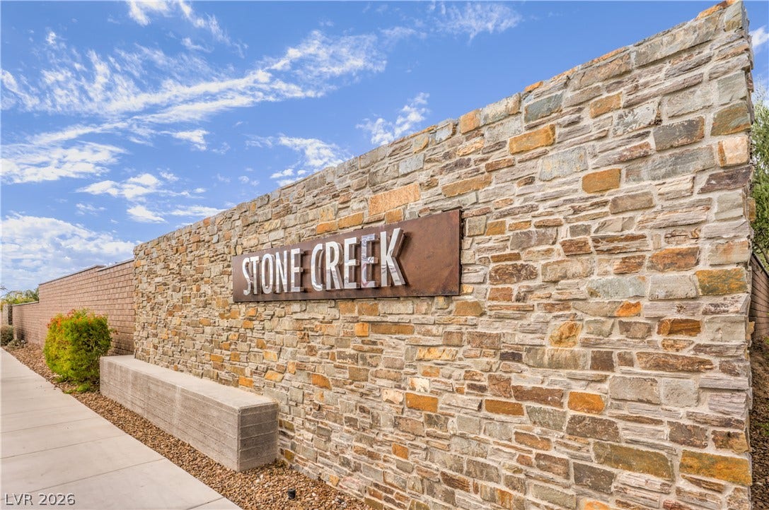 6934 Denio Island Street, North Las Vegas, NV 89084 An impressive stone entry monument marks the welcoming gateway to this neighborhood community.