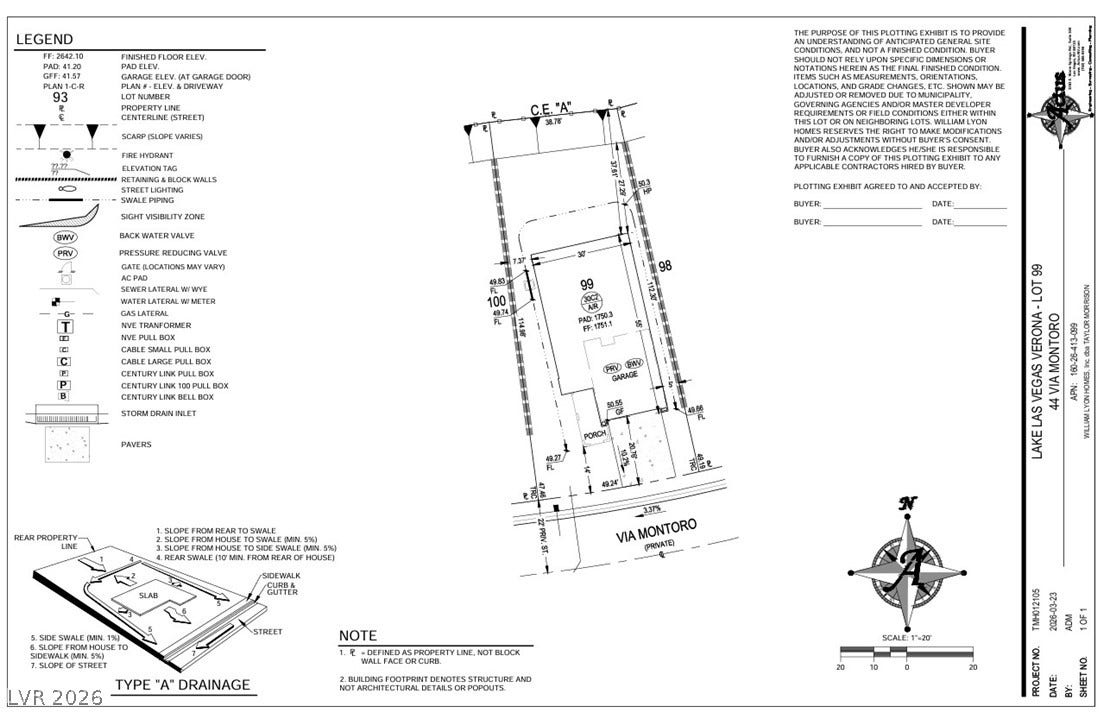 44 Via Montoro, Henderson, NV 89011 44 Via Montoro Preliminary Plot Plan