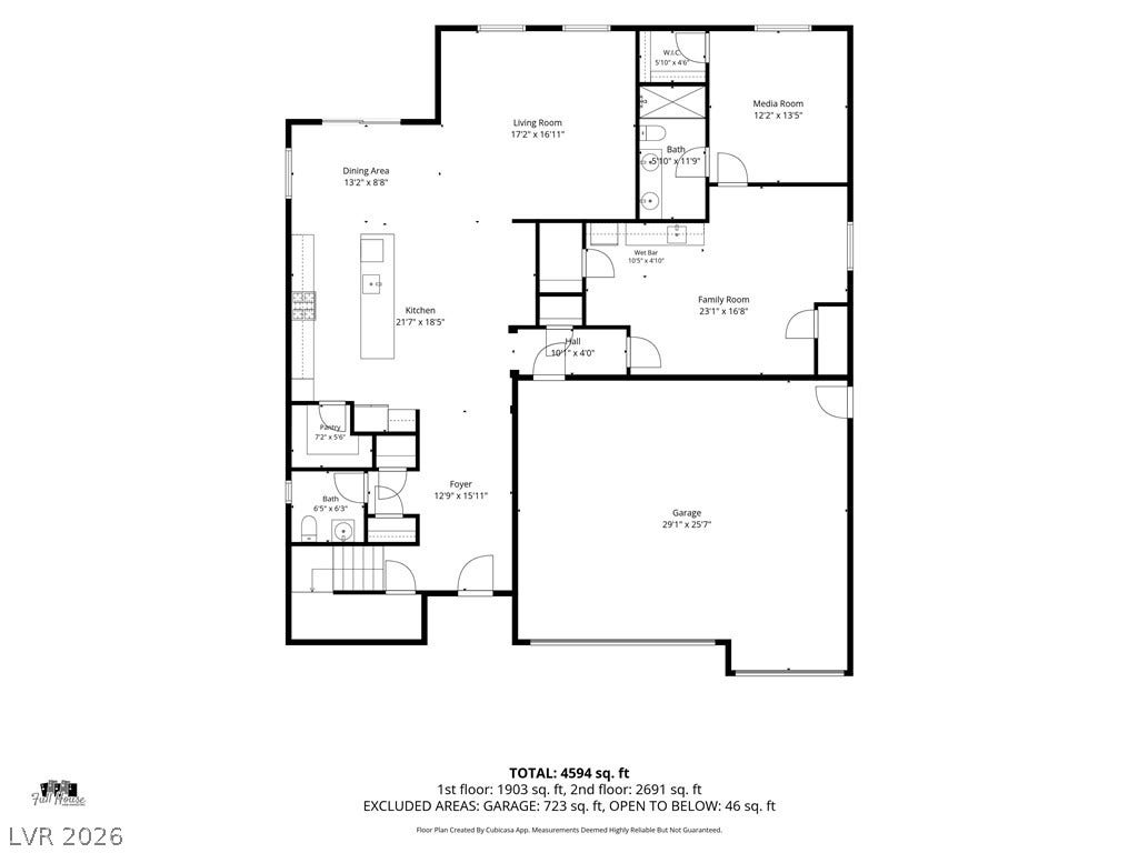 An organized floor plan details the spacious layout of this multi-level home.