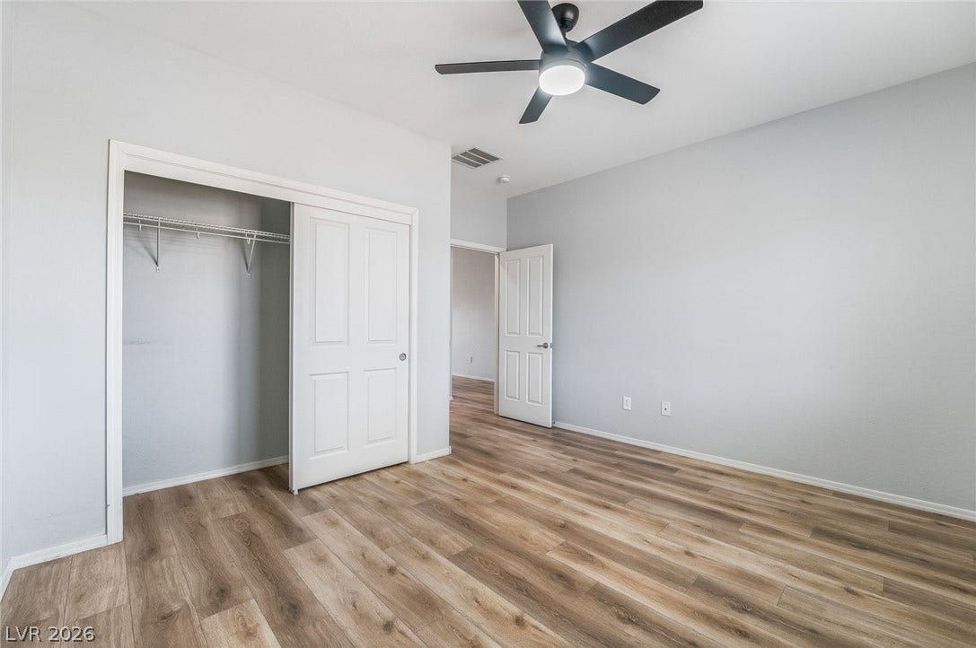 Bedroom #2 with closets right outside the room for extra storage