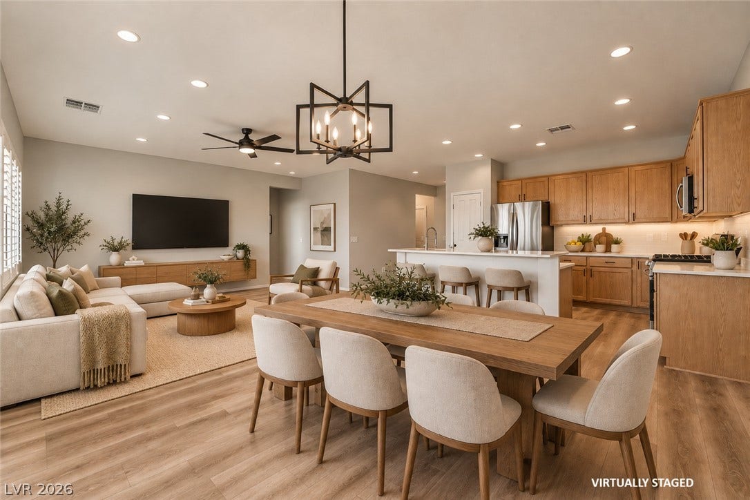 Visualize how you can decorate the dining and living room to make it your own