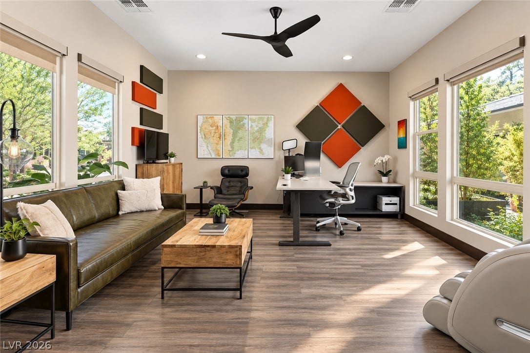 2999 The Peaks Lane, Las Vegas, NV 89138 Spacious office with amazing natural light and beautiful glass door entry.