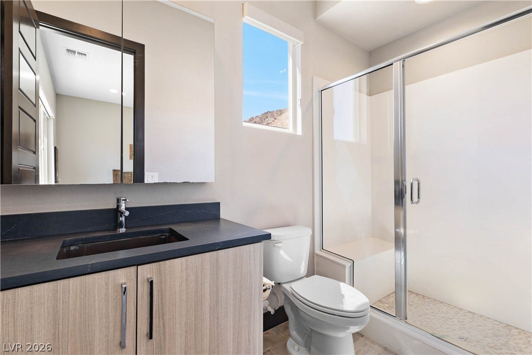 2999 The Peaks Lane, Las Vegas, NV 89138 Next-Gen ensuite bathroom. Upstairs with private entrance Next-Gen with kitchenette, living room and a full bedroom with en-suite bathroom.
