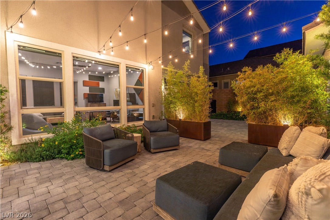 2999 The Peaks Lane, Las Vegas, NV 89138 Private courtyard off the flex room/ game room area amazing for seamless indoor outdoor enjoyment.
