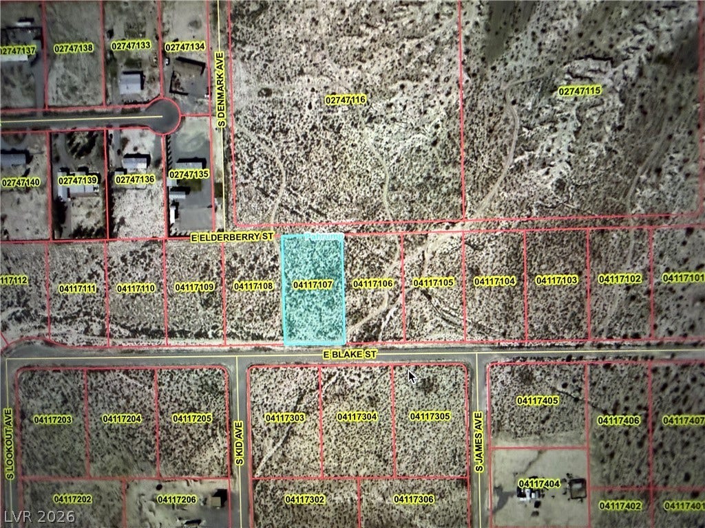 4300 E Blake Street, Pahrump, NV 89048 A detailed parcel map outlines the exact boundaries of this desert property.