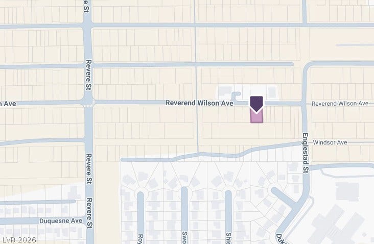 0 Reverend Wilson Ave, North Las Vegas, NV 89030 Conveniently located lot map displaying precise property boundaries within an established residential grid.