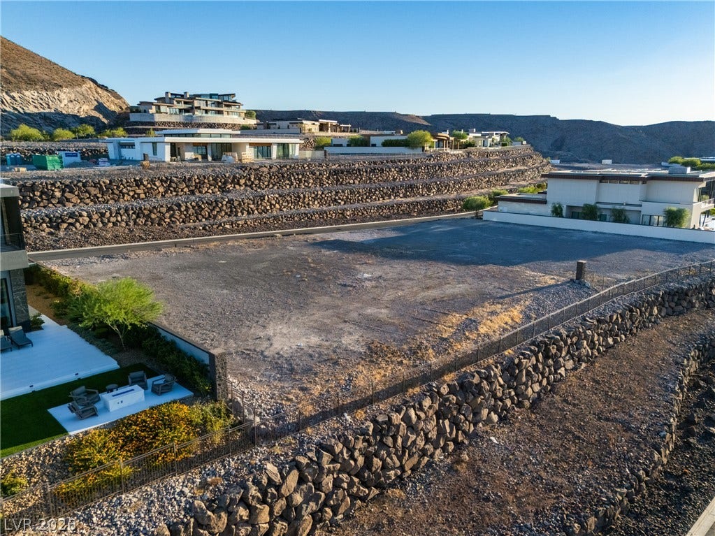 7 Sunset Strip, Henderson, NV 89012 An elevated perspective showcases a cleared lot ready for development within a premier hillside community.