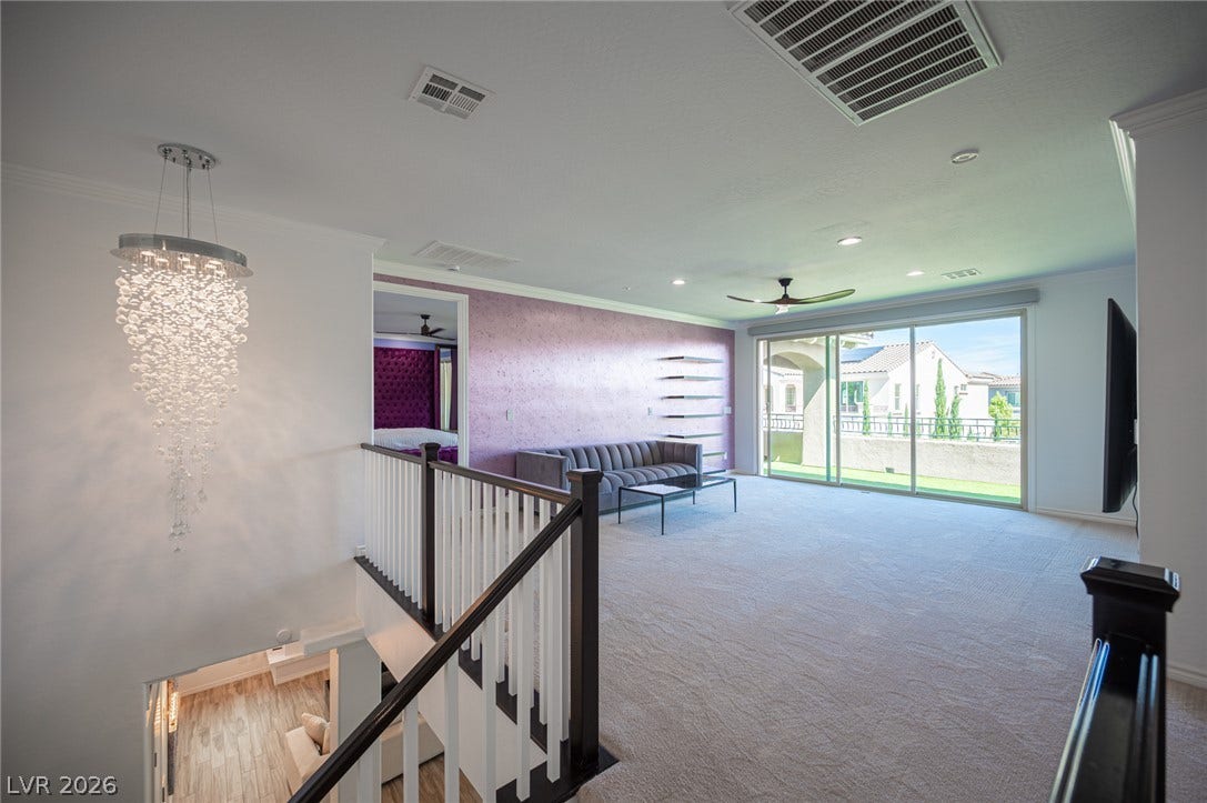 322 Elder View Drive, Las Vegas, NV 89138 Sliding glass doors open to a private balcony from this spacious upper-level loft.