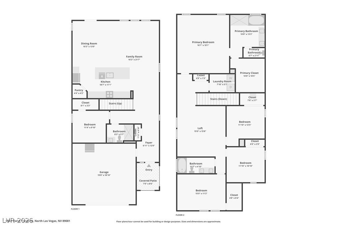 5937 Violet Crown Street, North Las Vegas, NV 89081 An intuitive two-story layout designed with highly functional living spaces and generously sized bedrooms.