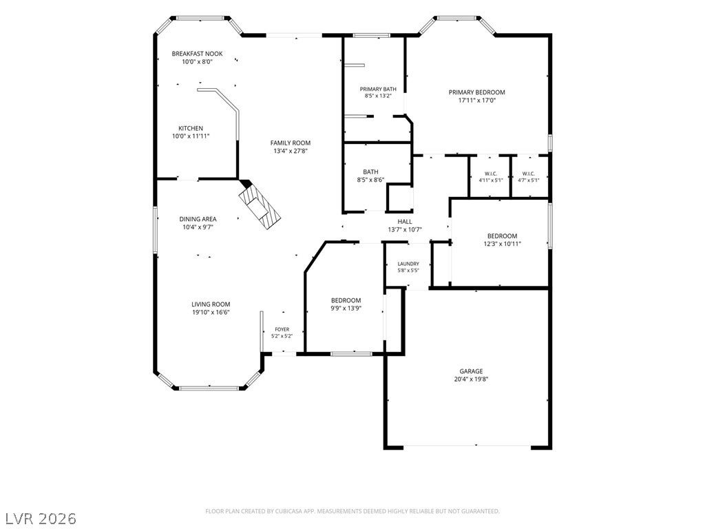805 Stillwater Lane, Henderson, NV 89014 A detailed layout illustrates the functional flow of this spacious single-level residence.
