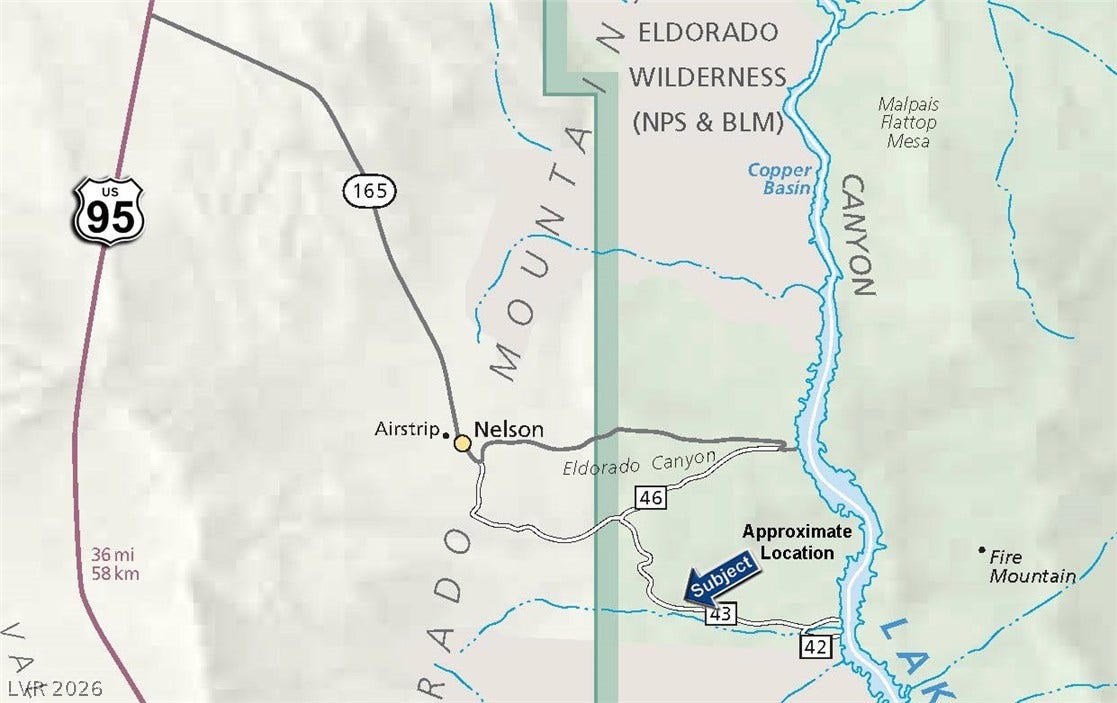 Aztec Wash Road - NPS 43, Nelson, NV 89046 National Park Service Map; Subject located just north of NPS 43 (Aztec Wash Road).