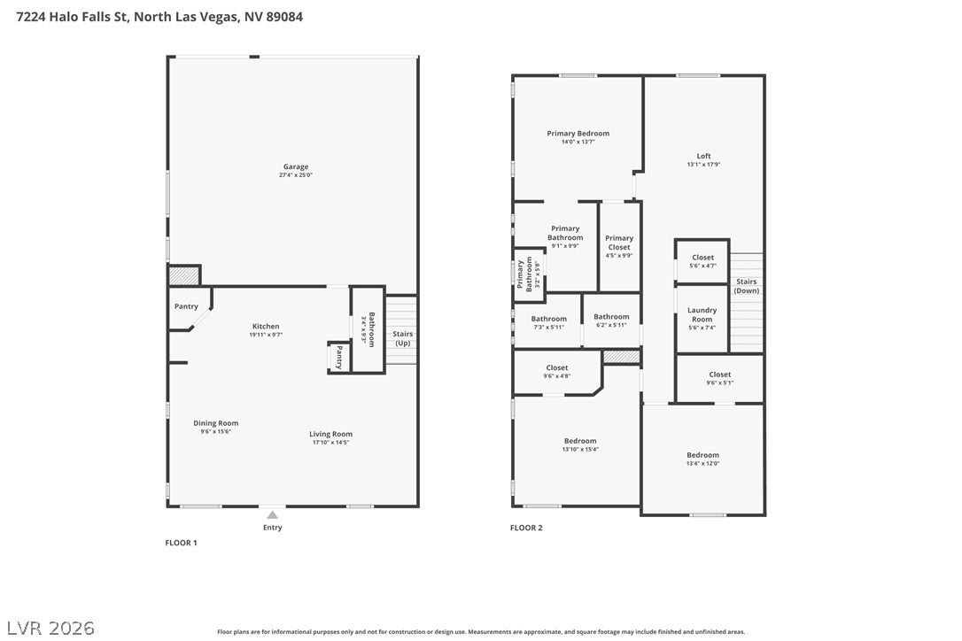 7224 Halo Falls Street, North Las Vegas, NV 89084 Examine the thoughtful layout with dedicated spaces for daily living and comfortable resting.