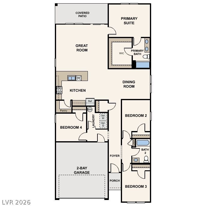 Thoughtfully planned single-level layout prioritizing seamless transitions between shared and private spaces.