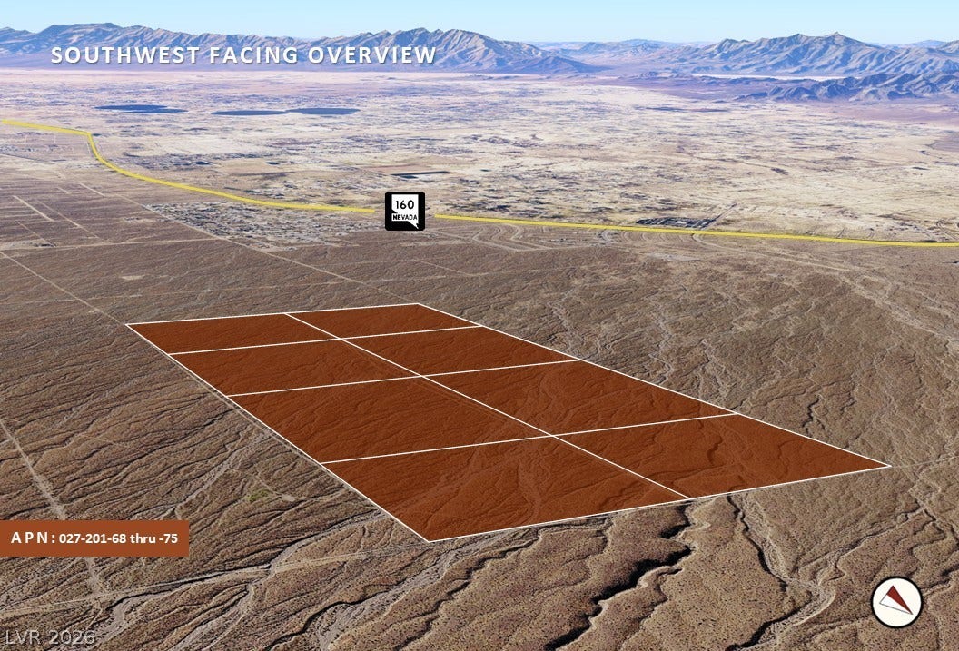 7870 N Eva Street, Pahrump, NV 89060 Distant mountains frame this vast desert acreage situated near Route 160.