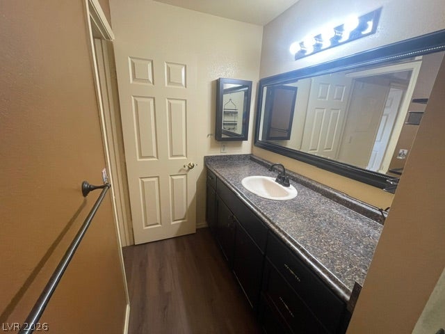 3550 Bay Sands Drive, #1017, Laughlin, NV 89029 A spacious vanity countertop and built-in cabinetry define this well-appointed bathroom area.