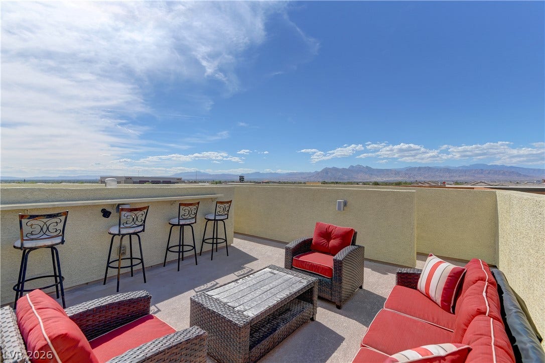 4650 Ranch House Road, #14, North Las Vegas, NV 89031 Take in expansive mountain views from this spacious rooftop deck.