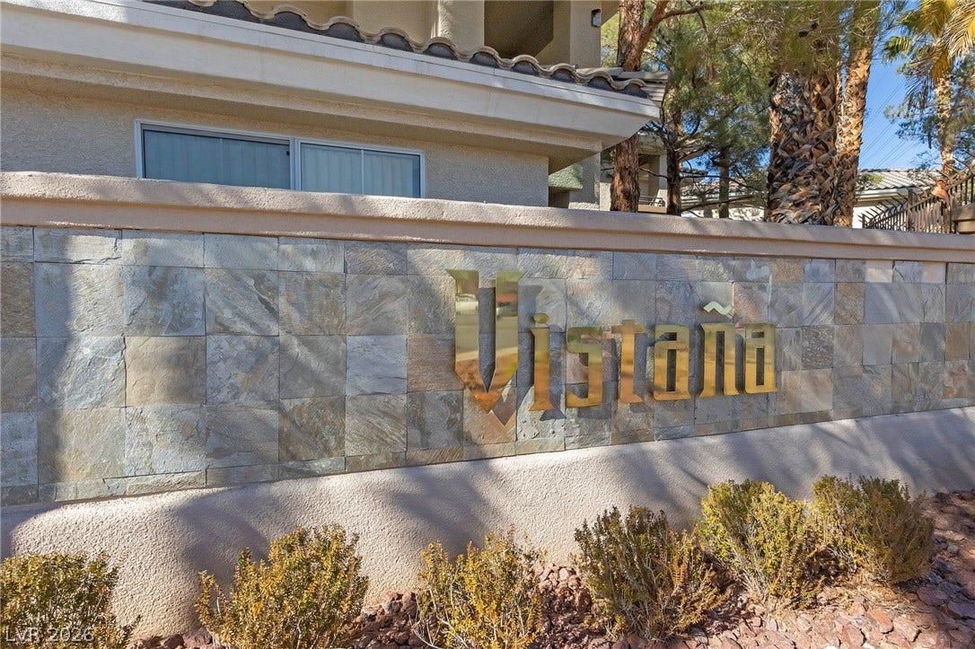 7139 S Durango Drive, #110, Las Vegas, NV 89113 An elegant stone entry monument welcomes residents to the community.