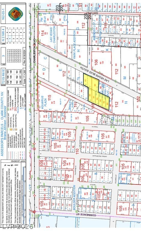 Detailed assessor parcel map illustrating property boundaries and local road networks.