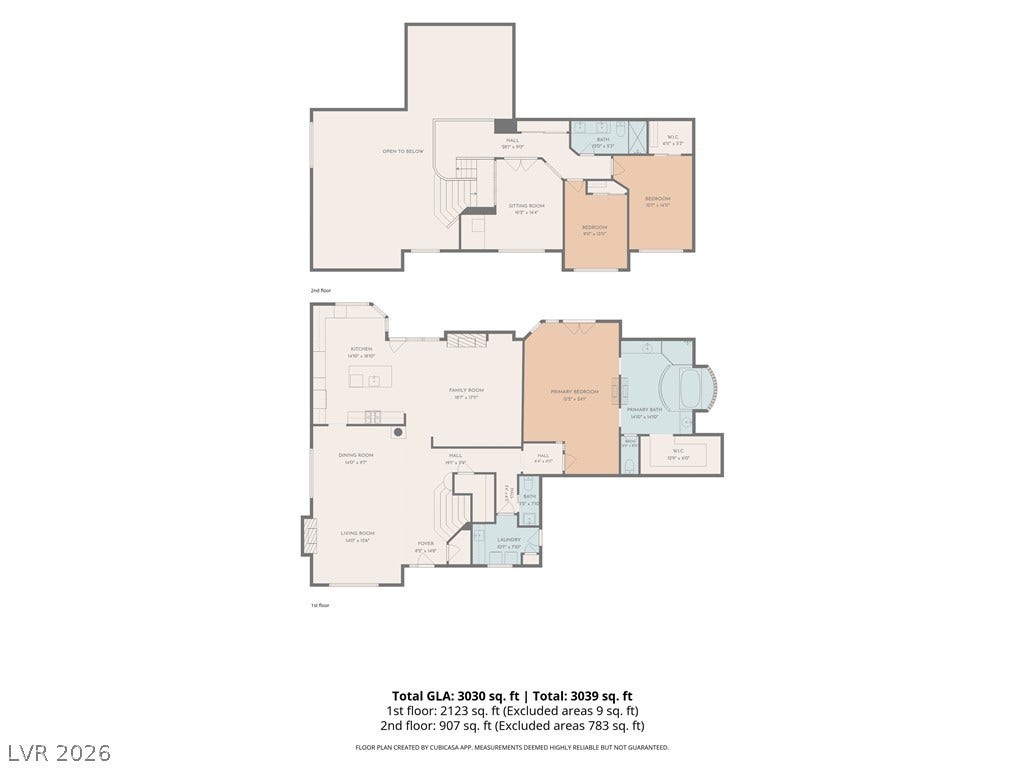 1863 Bogey Way, Henderson, NV 89074 A detailed layout illustrates the spacious flow of this multi-level residential design.