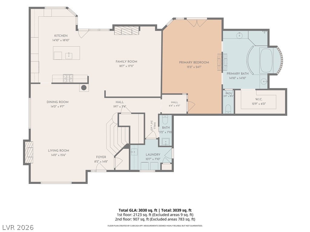 1863 Bogey Way, Henderson, NV 89074 Comprehensive first-floor layout illustrating a spacious open-concept design with master suite and living areas.