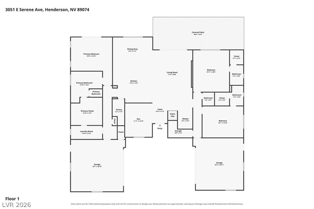 3051 E Serene Avenue, Henderson, NV 89074 An intuitive layout provides a clear visual representation of this spacious single-level home design.