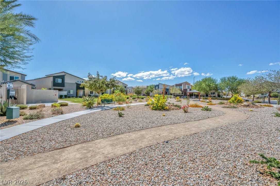 7481 Garnet Moon Street, North Las Vegas, NV 89084 Paved walking paths wind through beautifully landscaped desert common areas.