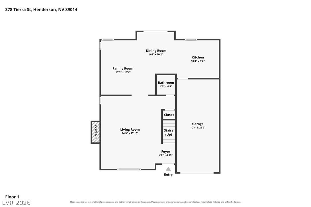 378 Tierra Street, Henderson, NV 89014 An open and functional main level layout provides seamless flow between living and dining areas.