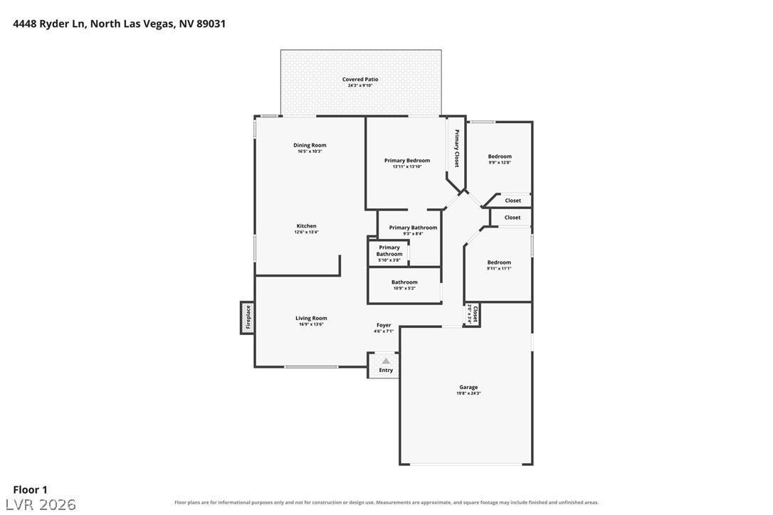 4448 Ryder Lane, North Las Vegas, NV 89031 An intuitive single-story layout optimizes flow between the main living spaces and private quarters.