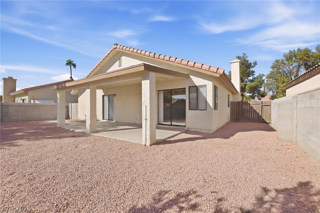 4448 Ryder Lane, North Las Vegas, NV 89031 A spacious covered patio overlooks the low-maintenance desert landscaping in the private backyard.