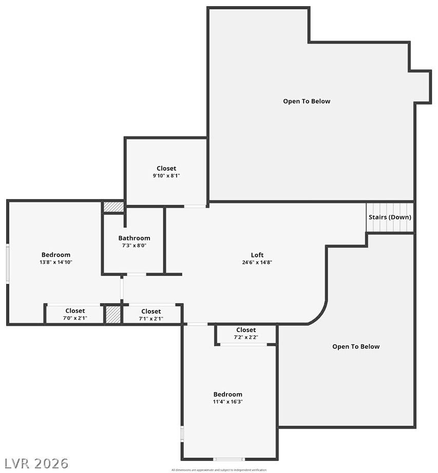 8908 Sheep Ranch Court, Las Vegas, NV 89143 An organized floor plan outlines the upper level layout featuring a loft and bedrooms.