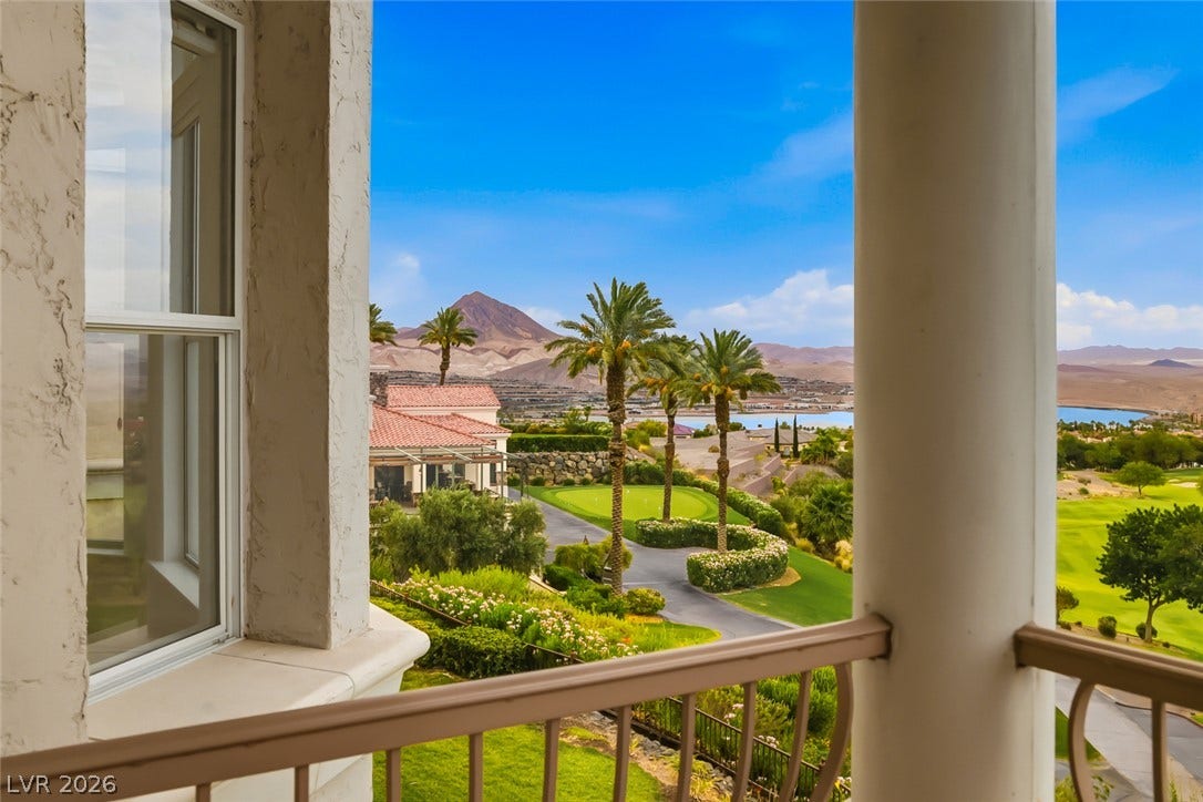 26 Strada Di Circolo, #n/a, Henderson, NV 89011 Sweeping mountain and golf course views frame the horizon from this elevated private balcony.