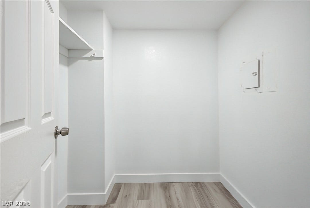 1405 Vegas Valley Drive, #187, Las Vegas, NV 89169 A clean storage space showcases modern plank flooring and freshly finished walls.