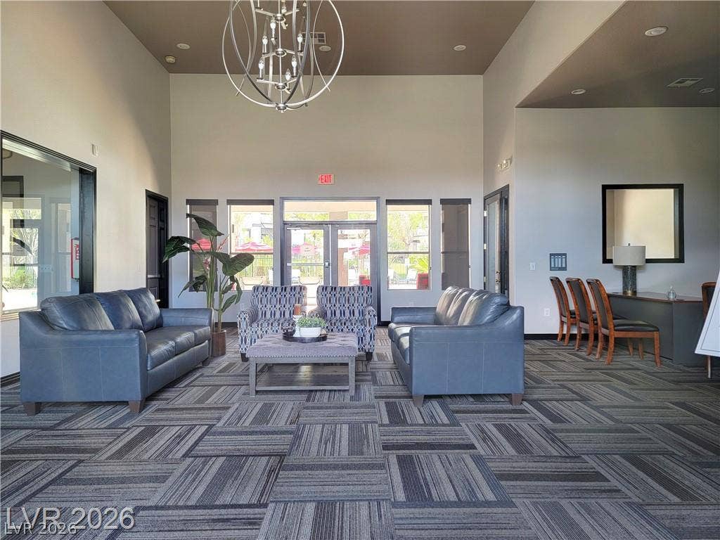45 Maleena Mesa Street, #1912, Henderson, NV 89074 High ceilings and extensive glass doors define this versatile, open common area.