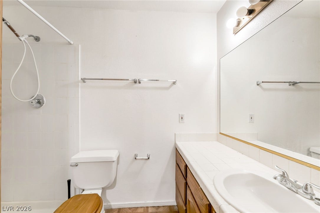 4340 Sanderling Circle, #78, Las Vegas, NV 89103 Functional layout maximizes utility with integrated storage and a wide vanity mirror.