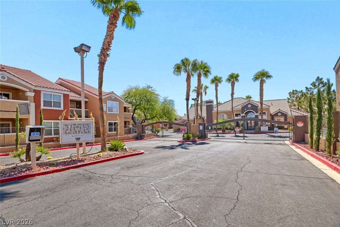 8101 W Flamingo Road, #1074, Las Vegas, NV 89147 A secure gated entrance leads into this beautifully landscaped desert community.