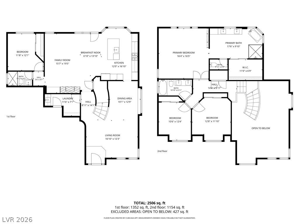 A detailed layout illustrates the functional flow of rooms across both levels.