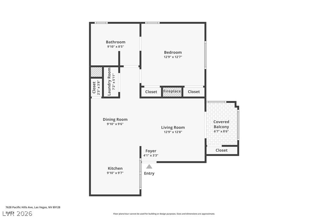 7628 Pacific Hills Avenue, #204, Las Vegas, NV 89128 An organized floor plan showcases the flow of this well-designed residential layout.