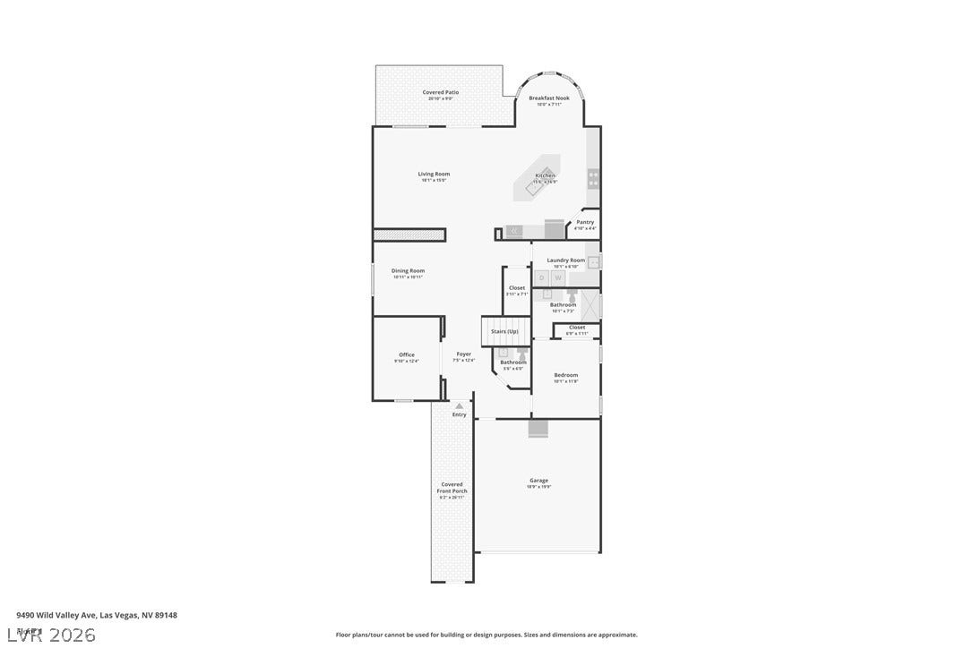 9490 Wild Valley Avenue, Las Vegas, NV 89148 An organized floor plan outlines the spacious first-level layout and room flow.