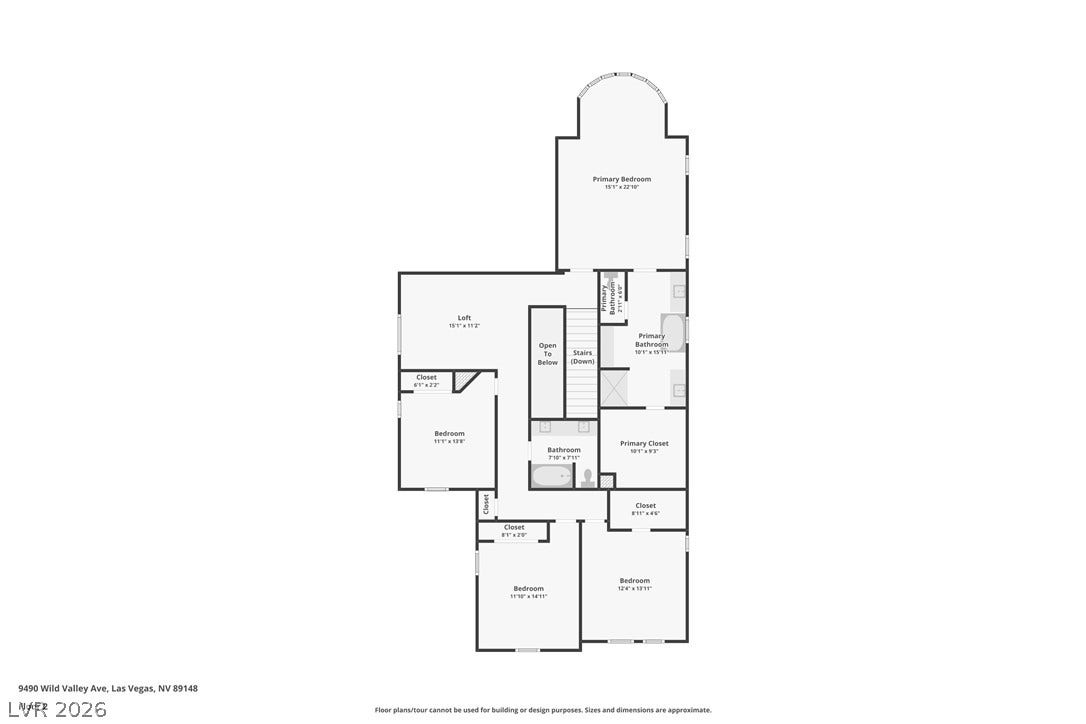 9490 Wild Valley Avenue, Las Vegas, NV 89148 An organized floor plan showcases the spacious second-floor layout and bedroom configurations.