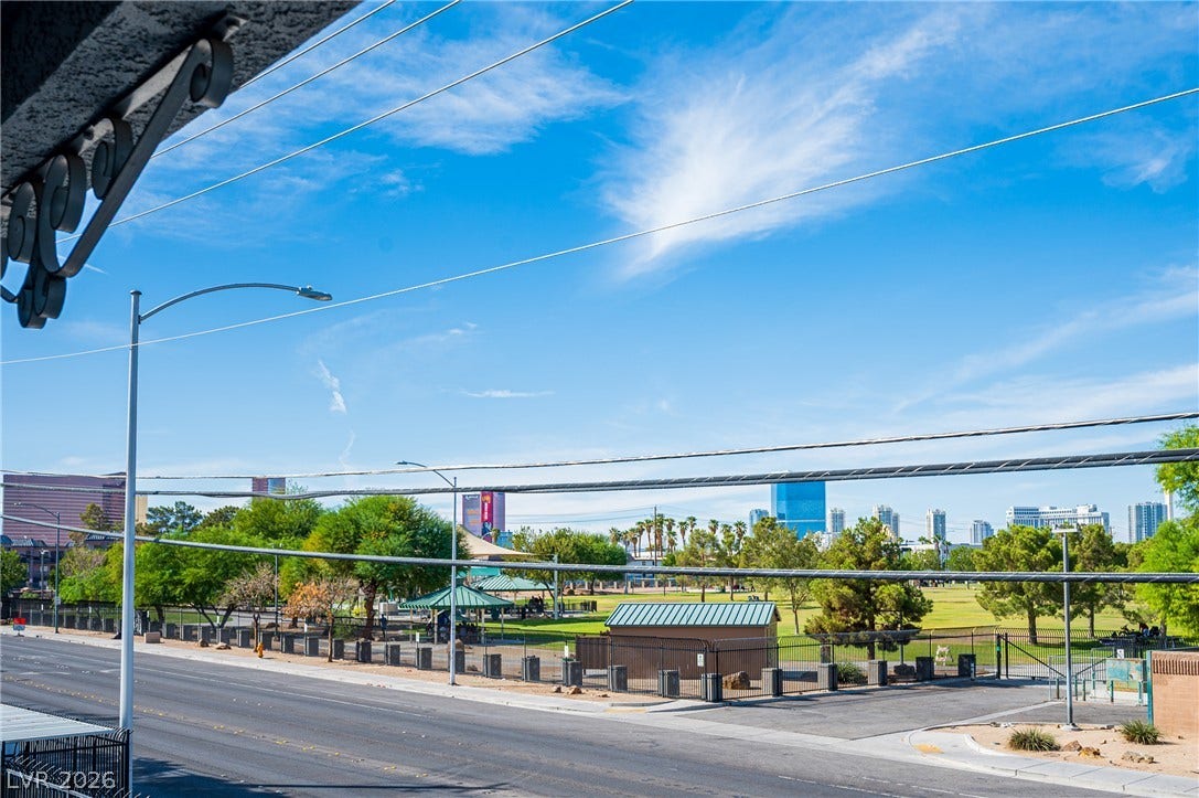 3823 S Maryland Parkway, #B11, Las Vegas, NV 89119 Clear blue skies and city views create an inviting outdoor backdrop.