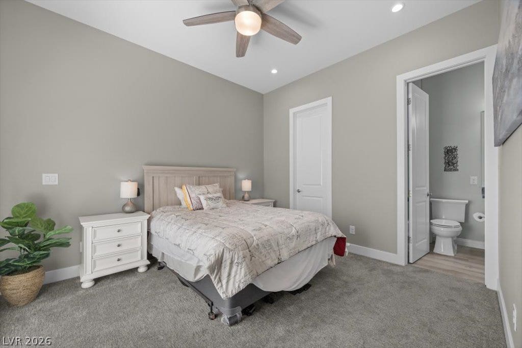286 Besame Court, Las Vegas, NV 89138 Plush carpeting and high ceilings define this comfortable main-level bedroom suite.