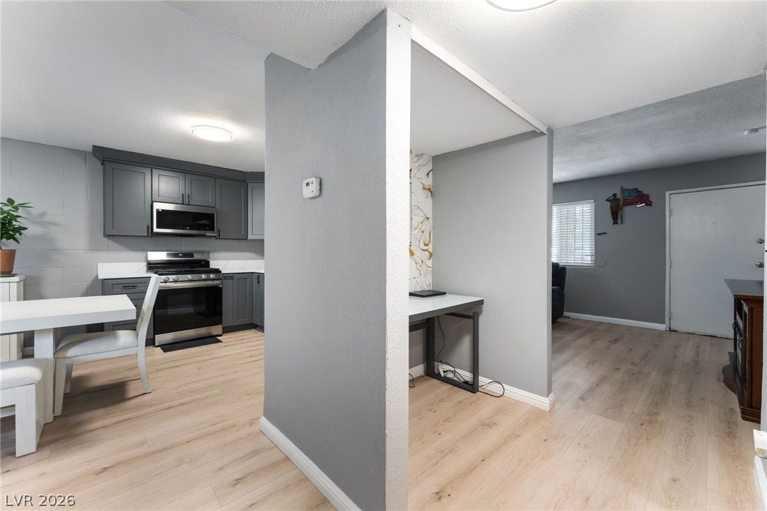 2515 Donna Street, #C, North Las Vegas, NV 89030 Clean lines and light flooring define this modern, versatile open-concept living space.