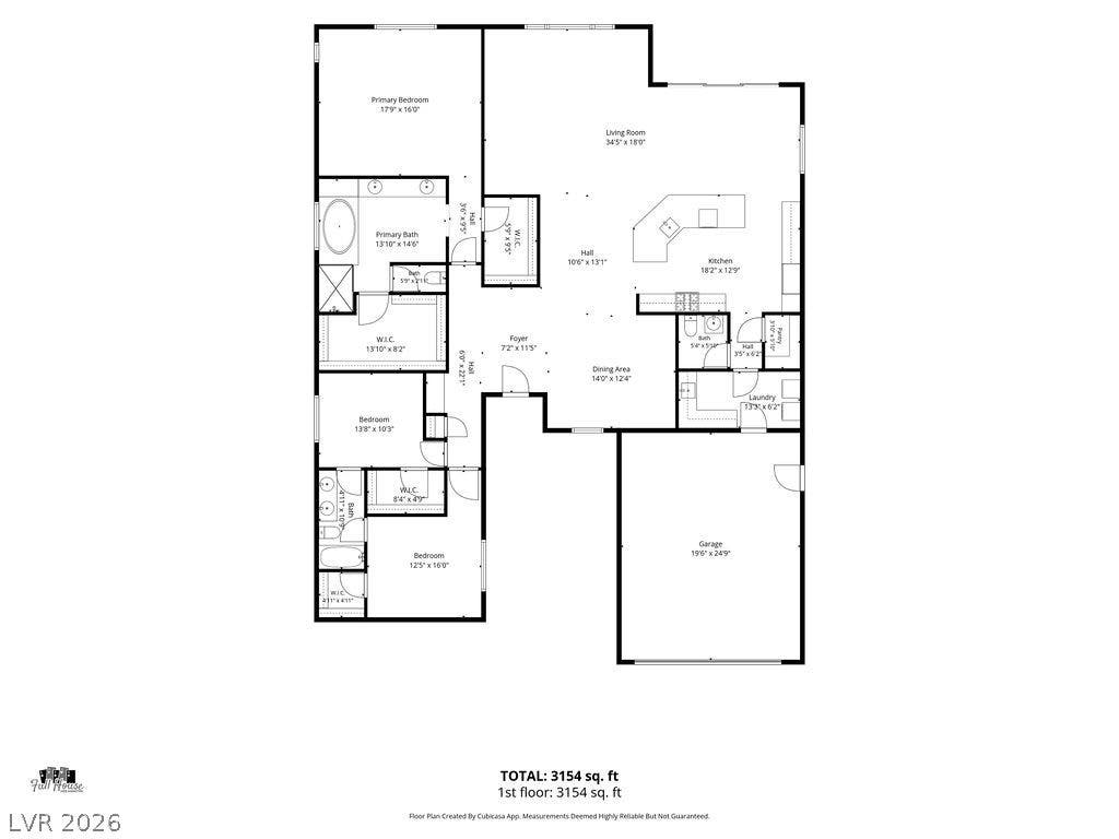286 Lindura Court, Las Vegas, NV 89138 An intuitive layout highlights the flow of this spacious single-level residential floor plan.