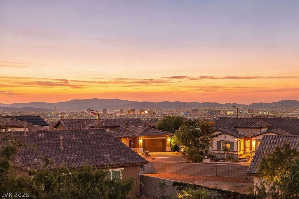 286 Lindura Court, Las Vegas, NV 89138 Panoramas of the city and vibrant sunset skies.