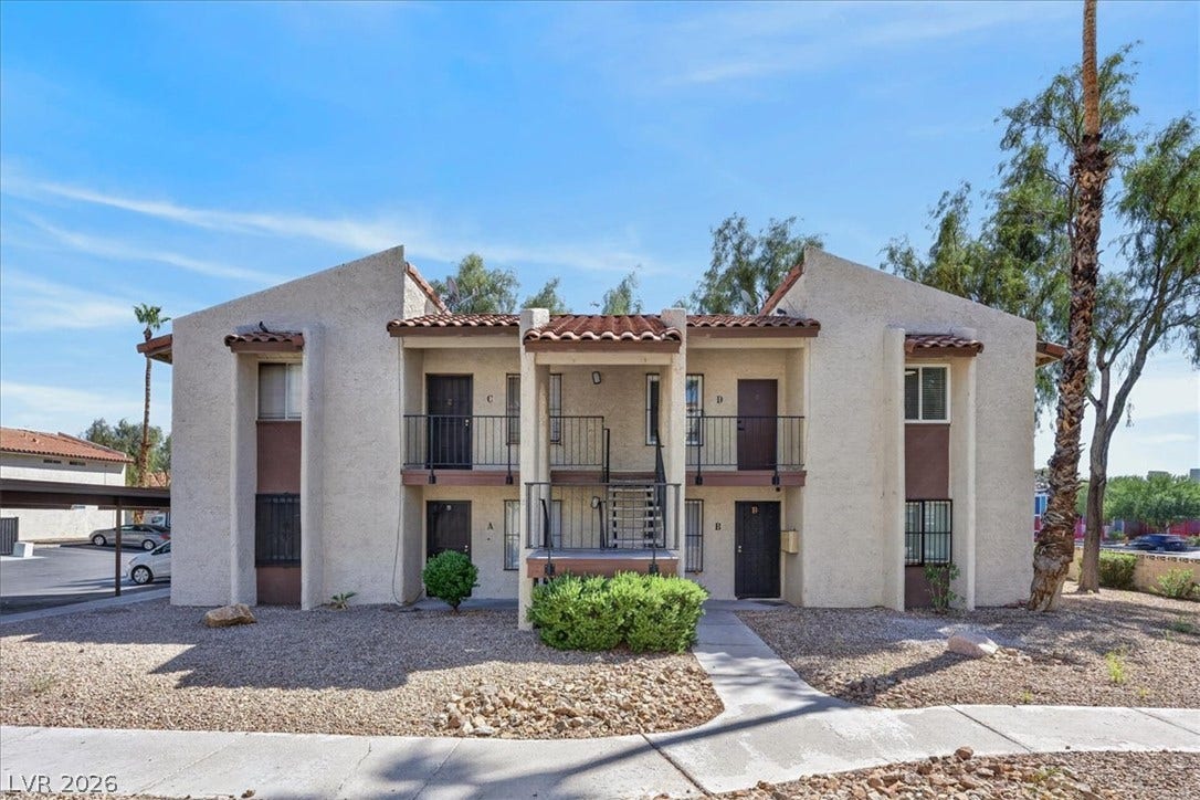 4454 W Desert Inn Road, #D, Las Vegas, NV 89102 Spanish tile rooflines and stucco exterior walls create classic Southwest character.