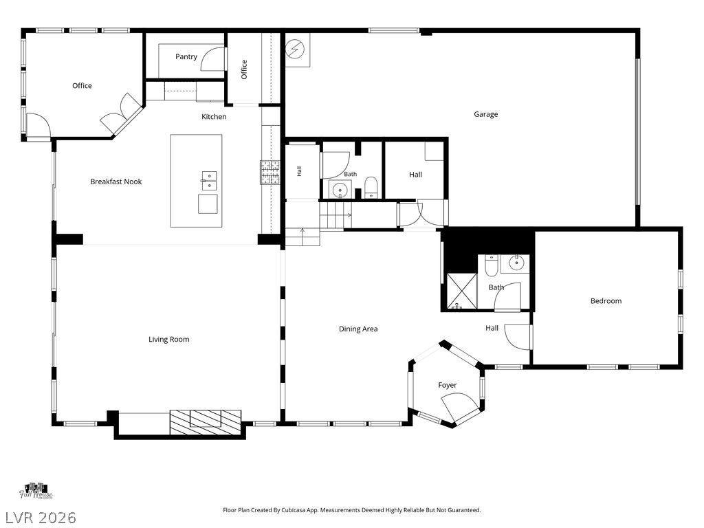 A detailed layout illustrates the spacious flow of the main level.