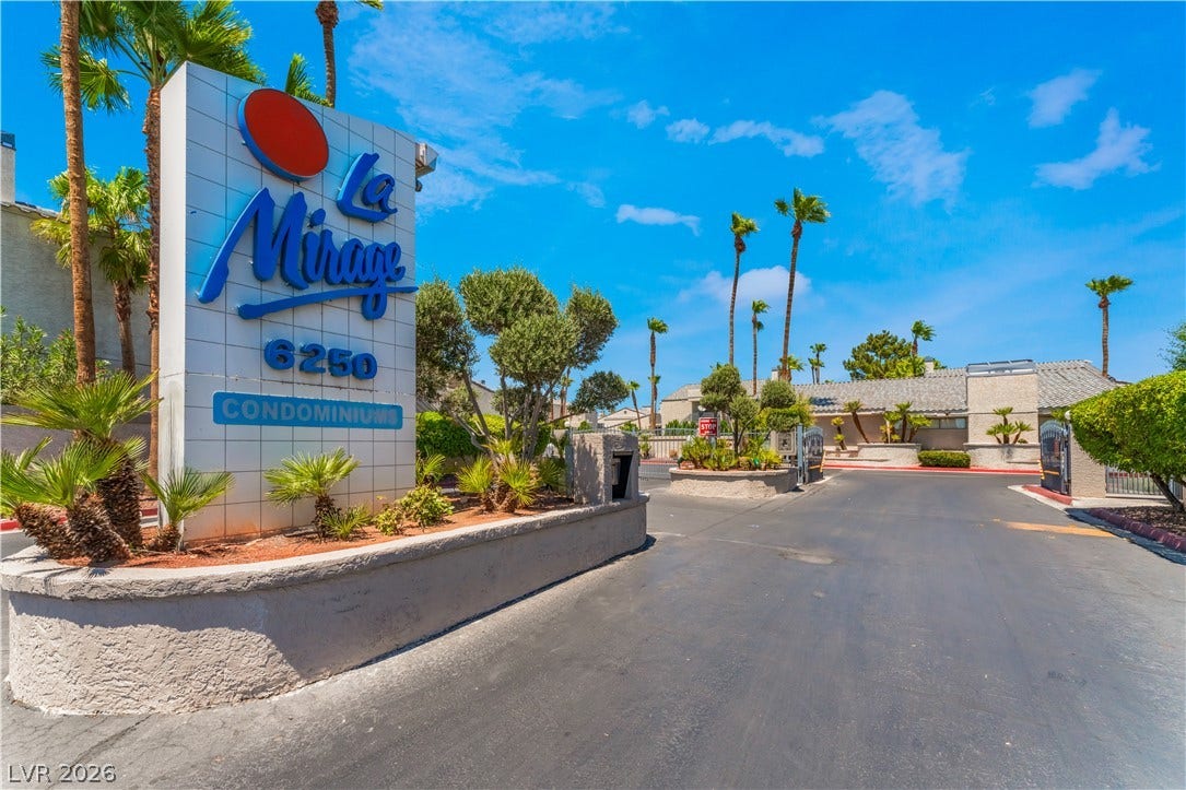 6250 W Flamingo Road, #37, Las Vegas, NV 89103 A well-maintained entrance with lush landscaping welcomes residents to this condominium community.